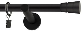 Dekorstudio Garniža jednoradová BASIC čierna matná 19mm Dĺžka: 120cm, Typ uchytenia: Držiak otvorený, Typ príslušenstva: Krúžky tiché so štipcami