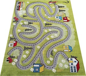 DY Color Kids 02 Zelený koberec Rozmer: 100x150 cm