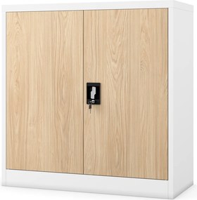 Skrinka na dokumenty, nízka, biela/dub Sonoma, 900x930x400 mm: BEATA Eco Design