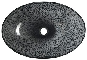 Čierne sklenené umývadlo 50x36 cm Purus – Sapho