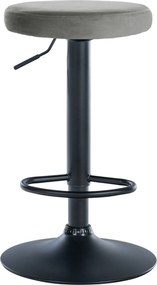 Barová stolička Ponte - zamat, čierny rám - Sivá
