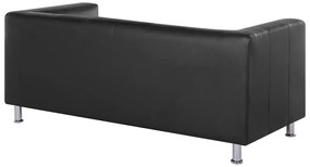Kožená pohovka trojsedačka Faxe (čierna). Vlastná spoľahlivá doprava až k Vám domov. 1008652