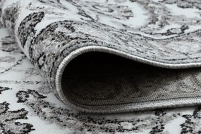 Behúň MATEO 8037/644 ramka, kvety - štrukturálny sivý