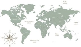 Samolepiaca tapeta decentná mapa v zelenom prevedení