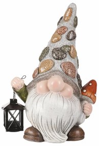 Záhradný škriatok/trpaslík s lampášom, 29 x 41 x 17 cm, MgO