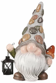 Záhradný škriatok/trpaslík s lampášom, 29 x 41 x 17 cm, MgO