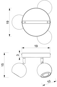 Bodové svietidlo COMET 3xGU10/8W/230V čierna/lesklý chróm