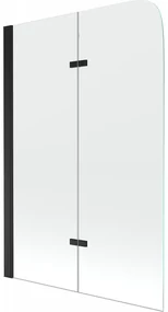 Mexen FELIX, vaňová zástena, 2-krídlová, 80 x 140 cm, čierna-transparentná, 890-080-002-70-00