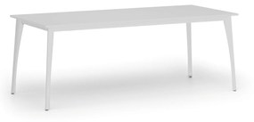 Rokovací stôl PRIMO OMEGA, 2000 x 900 mm, biela podnož, biela