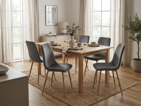 Tmavosivá zamatová stolička LAVA GRAPHITE GRAY