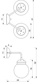 Nástenné svietidlo HYDRO 2 2xE14/60W/230V