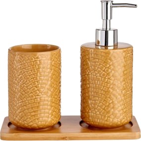 Sada kúpeľňových doplnkov Camel, oranžová/s chromovými prvkami