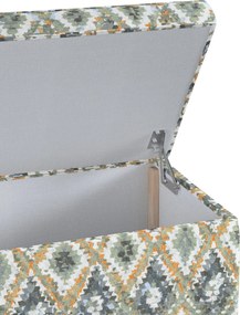 Truhlica čalúnená farba produktu modrá látka zapletaná, vzorované