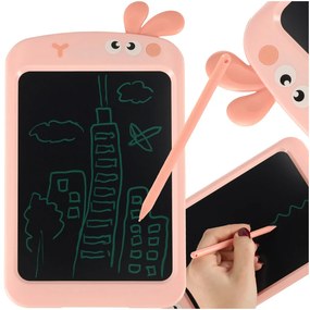 KIK Grafický LCD kresliaci tablet 8,5" so stylusom, ružový zajačik