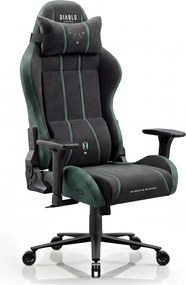 Herné kreslo z látkovým poťahom King Size, čierny-zelený: Diablo X-One 2.0 Forest Green