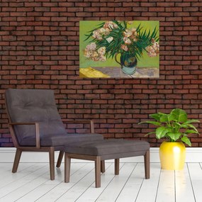 Sklenený obraz - Vincent van Gogh, Oleanders, reprodukcia (70x50 cm)