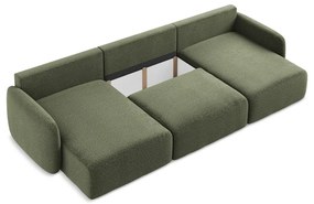 Zelená rozkladacia/s úložným priestorom rohová pohovka Kalena – Makamii