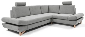 Rozkladacia rohová čalúnená sedacia súprava AVESTA do tvaru L, pravostranná, sivá, s úložným priestorom