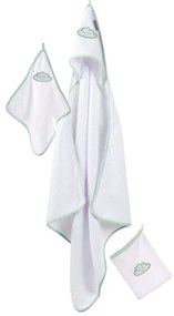 Biela bavlnená detská osuška s kapucňou 80x80 cm Happy Cloud – Roba