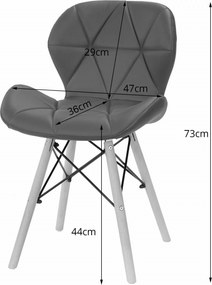 Sivo-biela stolička LAGO z eko kože