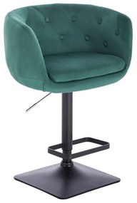LuxuryForm Barová stolička MONTANA VELUR na čierne podstave - zelená