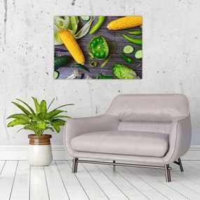 Sklenený obraz so zeleninou (70x50 cm)