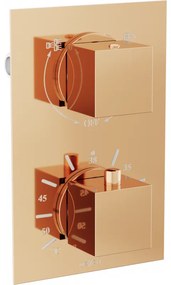 Mexen CUBE - 2-výstupová podomietková sprchová batéria, ružové zlato, 77502-60