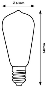 Rabalux Dekoratívna LED filament žiarovka číra, E27, ST65, 5 W, 600lm