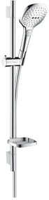 Hansgrohe Raindance Select E, sprchová súprava 120 3jet EcoSmart 9 l/min. so sprchovou tyčou 65 cm, biela/chrómová, HAN-26622400
