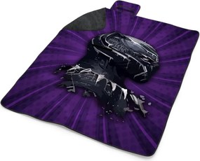 Sablio Plážová deka BLACK PANTHER z profilu Fialový: 200x140 cm