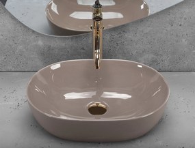 Keramické umývadlo na dosku REA LISA 49x35, beige lesk