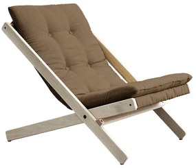 Kávovohnedé skladacie kreslo z bukového dreva Karup Design Boogie Raw/Mocca