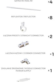 Zuma Line 3591 - Bodové svietidlo do lištového systému MASTER 8xGU10/15W/230V biela