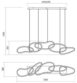 Redo 01-3392 - Stmievateľný LED závesný luster na lanku BIAS LED/120W/230V zlatý
