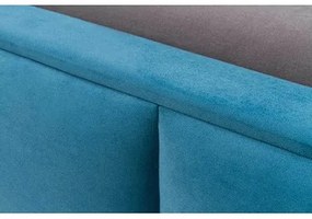 Modrá čalúnená posteľ FABRIZZIO SQUERE P 180x200 cm