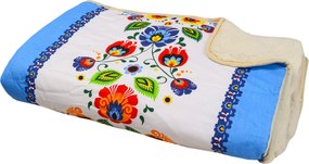 Prehoz z ovčej vlny modrý