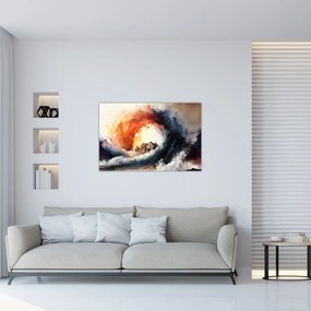 Obraz - Vo víre povodne, akvarel (90x60 cm)