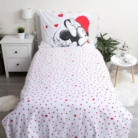 JERRY FABRICS Obliečky Mickey a Minnie Love and heart Bavlna, 140/200, 70/90 cm