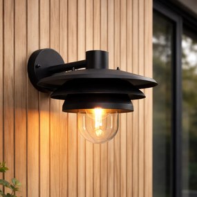 Dizajnová vonkajšia nástenná lampa čierna IP44 - Morty