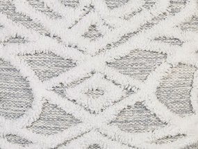 Bavlnená taburetka 40 x 40 cm biela/sivá BHILWARA Beliani