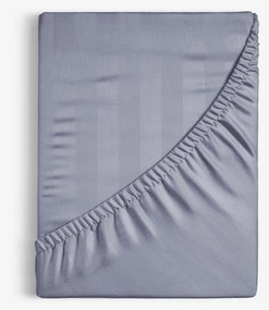 Goldea damašková napínacia plachta - tmavo sivé prúžky so saténovým leskom 140 x 200 cm