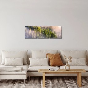 Obraz horskej krajiny (s hodinami) (90x30 cm)
