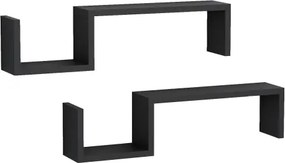 Sada 2 ks políc Linea 58 cm, čierna%