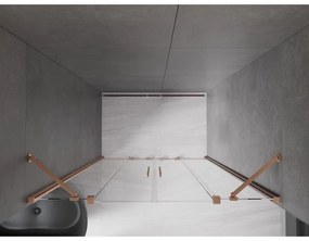 Mexen Velar Duo, posuvné dvere do otvoru 160x200 cm, 8mm číre sklo, medená matná, 871-160-000-02-65