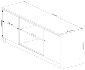 TV stolík Dariel (dub sonoma + wenge). Vlastná spoľahlivá doprava až k Vám domov. 1069395