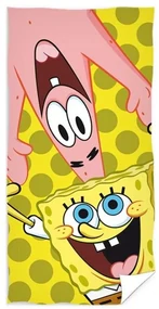 Detská plážová osuška SpongeBob a Patrik - 100% bavlna, froté s gramážou 300 gr./m2 - 70 x 140 cm