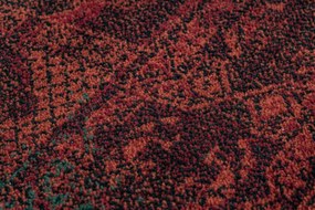 Vlnený koberec OMEGA Nakbar Orientálny vzor, rubínovo - červený