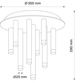 Stropné svietidlo GLAM 9xG9/8W/230V zlatá