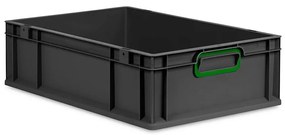 Sada 5 kusov - Eurobox Next Gen 2.0 Cycle - Stohovateľný kontajner s uzavretými rukoväťami - Zelený - 600 x 400 x 170 mm - Antracit