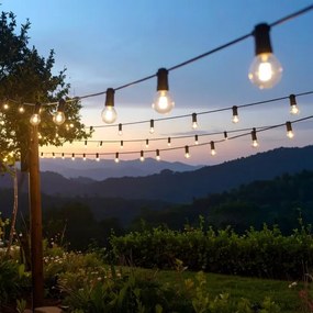 Brilagi - LED vonkajšia dekoratívna reťaz GIRLANDA 10xE12 8m čierna IP44 teplá biela